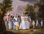 Agostino Brunias Free Women of Color with their Children and Servants in a Landscape oil